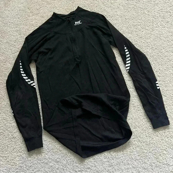 Helly Hansen Base Long Sleeve Shirt Ski Active Stripe Black Men’s Size M 1/4 Zip - Picture 4 of 15